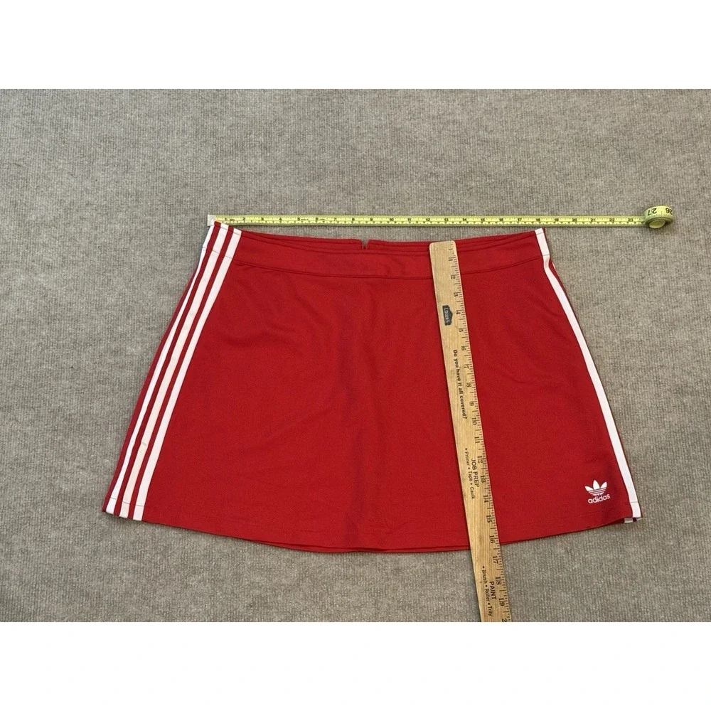 Adidas Originals Mini Skirt Red White Stripes Trefoil NWOT Women Size XL